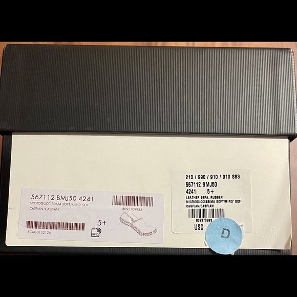 GUCCI Blue Microguccissima Leather Espadrilles, worn literally in store ONLY! - Picture 4 of 5